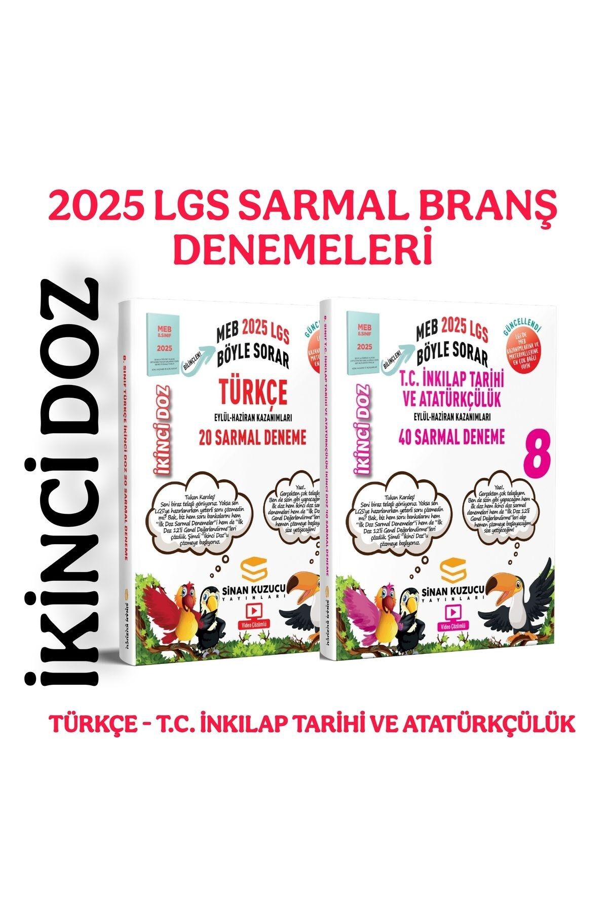 Sinan Kuzucu 8. Sınıf 2025 LGS Türkçe ve İnkılap İkinci Doz 2'li Deneme Seti