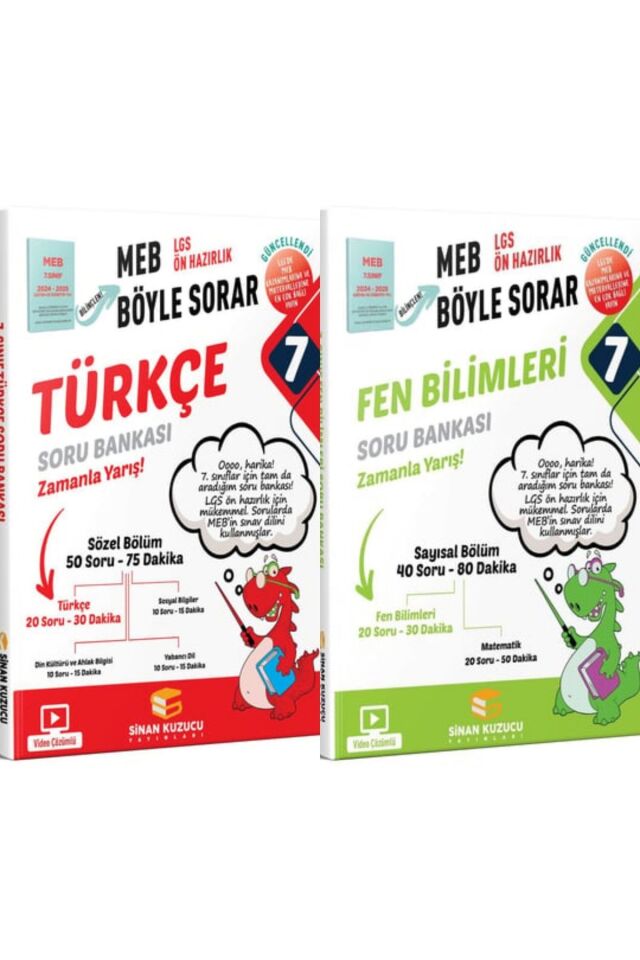 Sinan Kuzucu 7. Sınıf Türkçe ve Fen Bilimleri 2'li Soru Bankası Seti