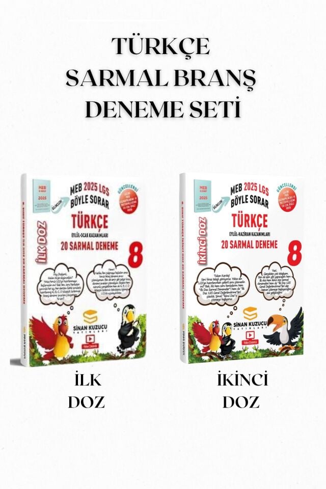 Sinan Kuzucu 8. Sınıf 2025 LGS Türkçe İlk Doz ve İkinci Doz Deneme Seti