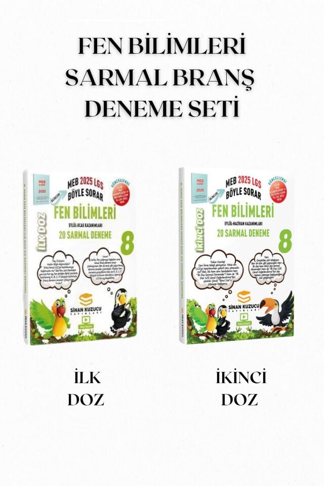 Sinan Kuzucu 8. Sınıf 2025 LGS Fen Bilimleri İlk Doz ve İkinci Doz Deneme Seti