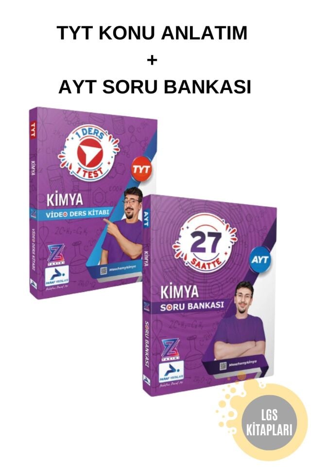 Paraf Yayınları - TYT Kimya Video Ders Kitabı ve AYT Kimya Soru Bankası 2'li Set