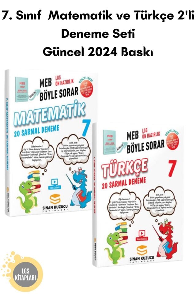 Sinan Kuzucu 7. Sınıf Matematik ve Türkçe 2'li Deneme Seti