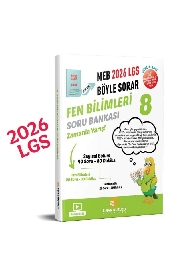Sinan Kuzucu 2026 LGS 8. Sınıf Türkçe Matematik Fen İnkılap 4'lü Soru Bankası Seti