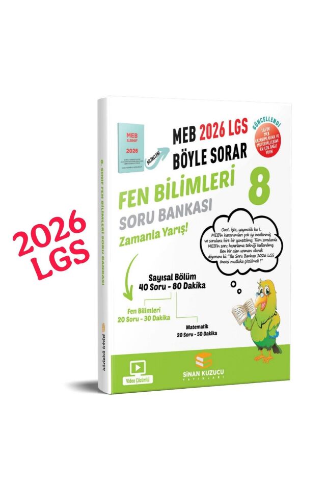 Sinan Kuzucu Yayınları - 8. Sınıf 2026 LGS Türkçe Matematik Fen İnkılap 4'lü Soru Bankası Seti