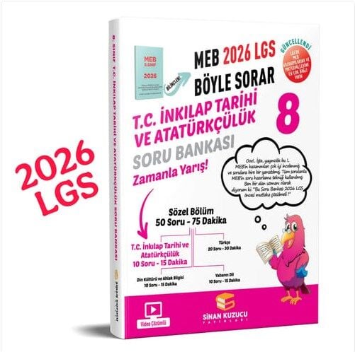Sinan Kuzucu Yayınları - 8. Sınıf 2026 LGS İnkılap Tarihi ve Atatürkçülük Soru Bankası