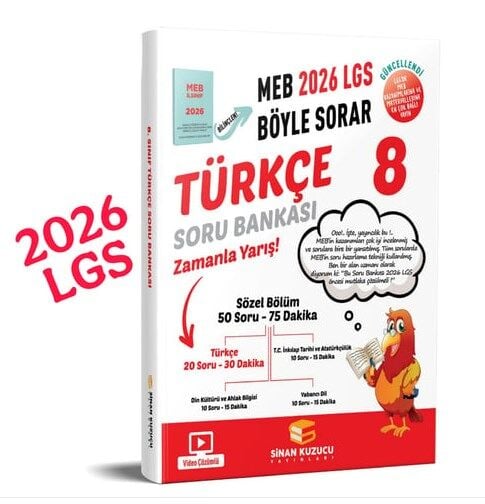 Sinan Kuzucu Yayınları - 8. Sınıf 2026 LGS Türkçe Soru Bankası