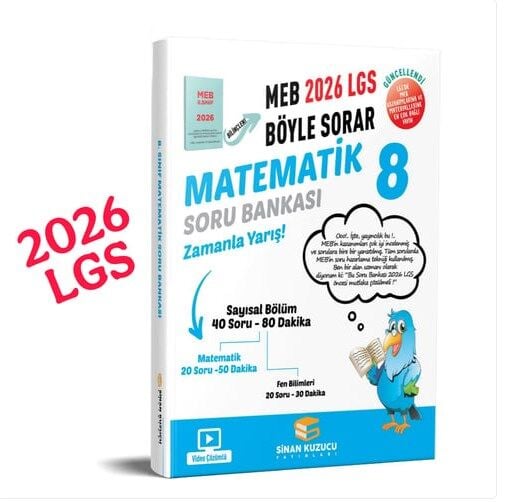 Sinan Kuzucu Yayınları - 8. Sınıf 2026 LGS Matematik Soru Bankası