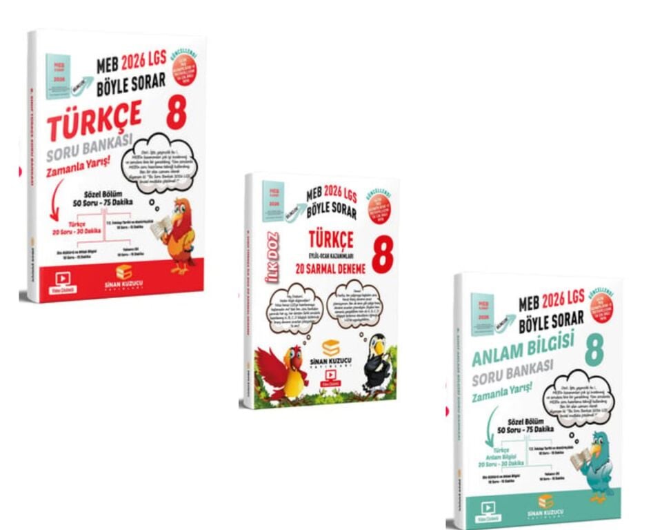 Sinan Kuzucu Yayınları - 8. Sınıf 2026 LGS Türkçe Anlam Soru Bankası ve Türkçe İlk Doz Deneme Seti