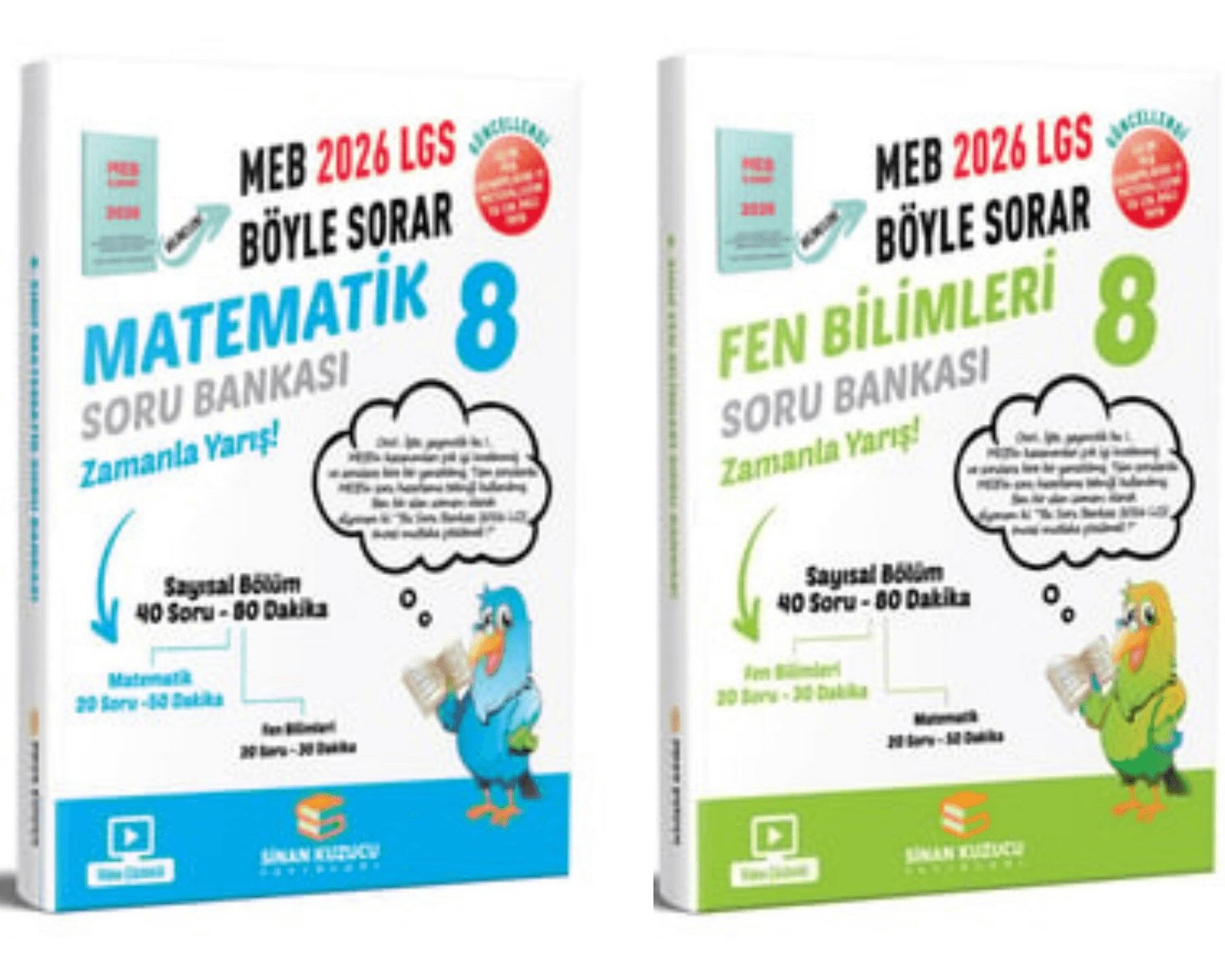 Sinan Kuzucu Yayınları - 8. Sınıf 2026 LGS Matematik ve Fen Bilimleri Soru Bankası 2'li Set