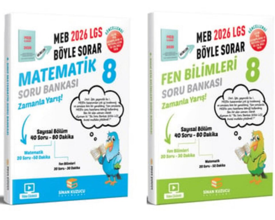 Sinan Kuzucu Yayınları - 8. Sınıf 2026 LGS Matematik ve Fen Bilimleri Soru Bankası 2'li Set