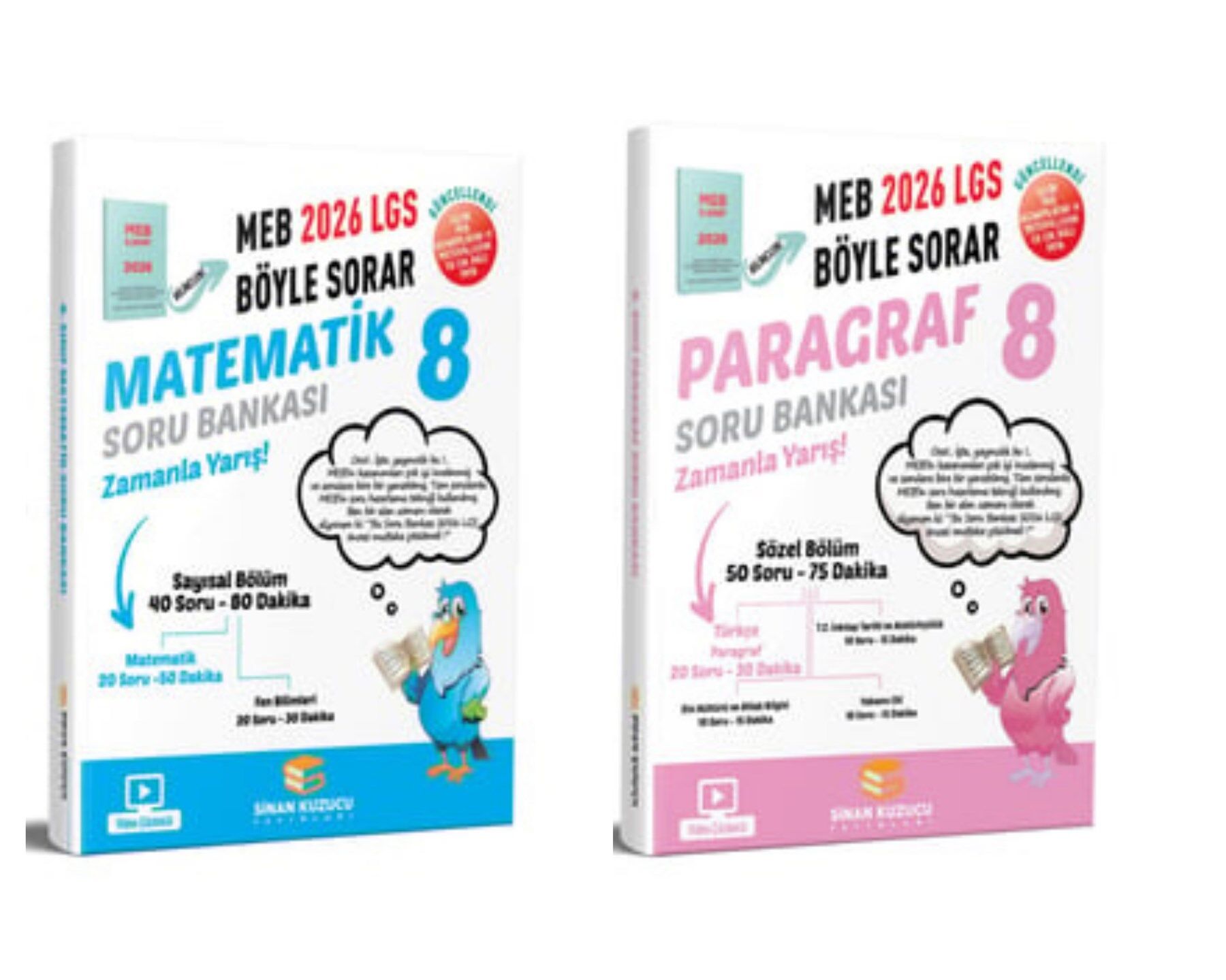 Sinan Kuzucu Yayınları - 8. Sınıf 2026 LGS Matematik ve Paragraf Soru Bankası 2'li Set