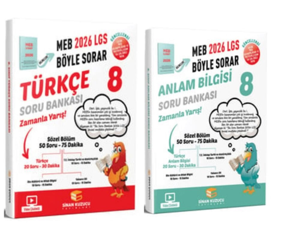 Sinan Kuzucu Yayınları - 8. Sınıf 2026 LGS Türkçe ve Anlam Bilgisi Soru Bankası 2'li Set