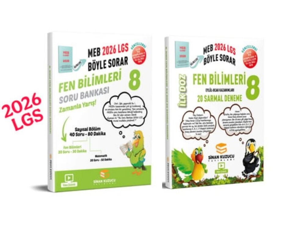 Sinan Kuzucu Yayınları - 8. Sınıf 2026 LGS Fen Bilimleri Soru Bankası ve İlk Doz Deneme Seti