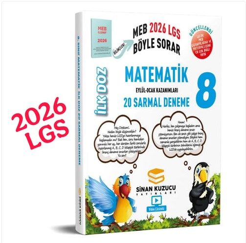 Sinan Kuzucu Yayınları - 8. Sınıf 2026 LGS Matematik İlk Doz Sarmal Branş Deneme