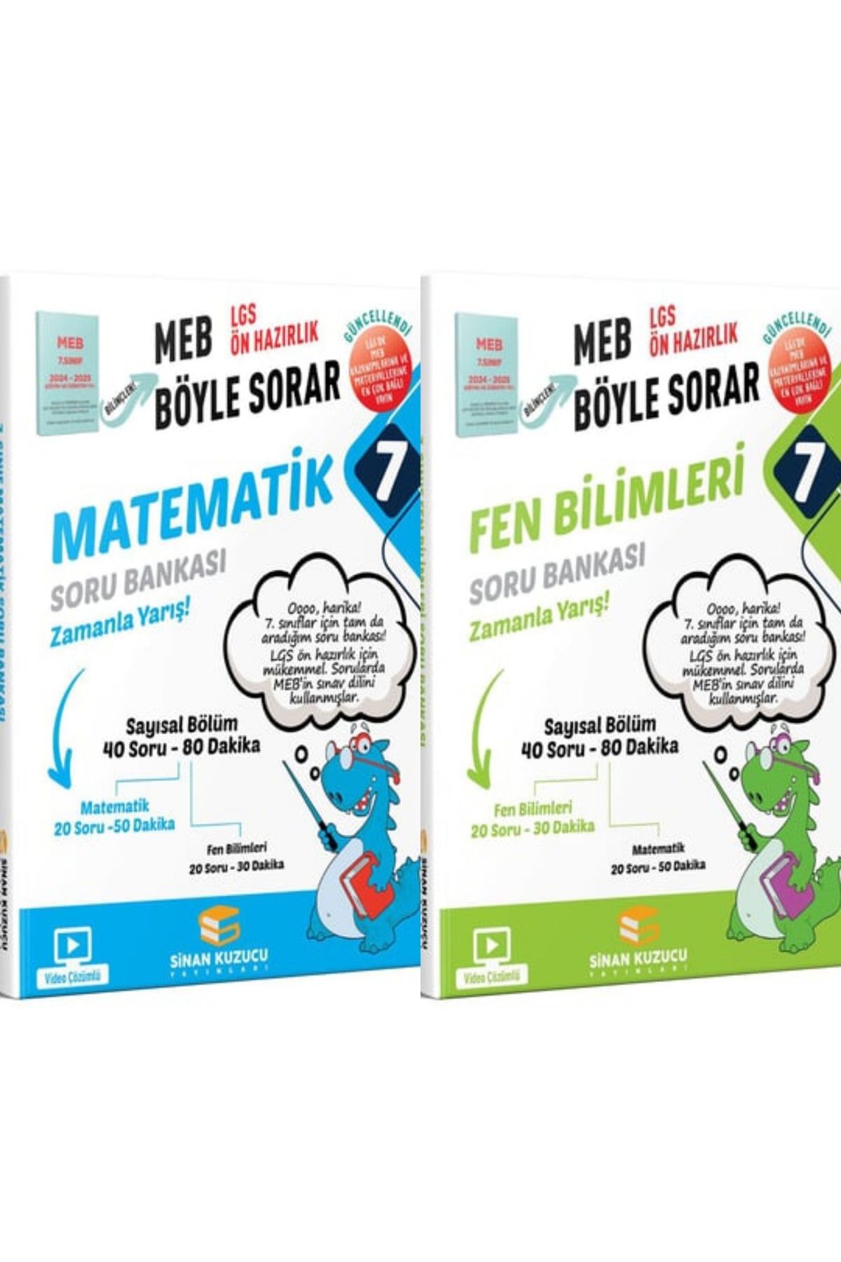Sinan Kuzucu Yayınları - 7. Sınıf Matematik ve Fen Bilimleri 2'li Soru Bankası Seti
