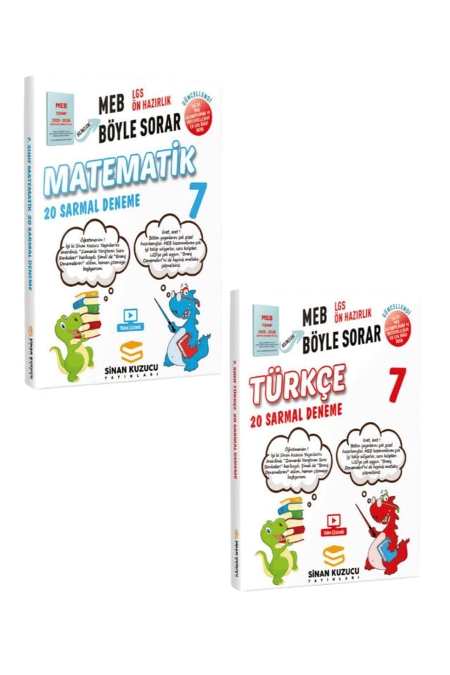 Sinan Kuzucu Yayınları - 7. Sınıf Matematik ve Türkçe 2'li Deneme Seti