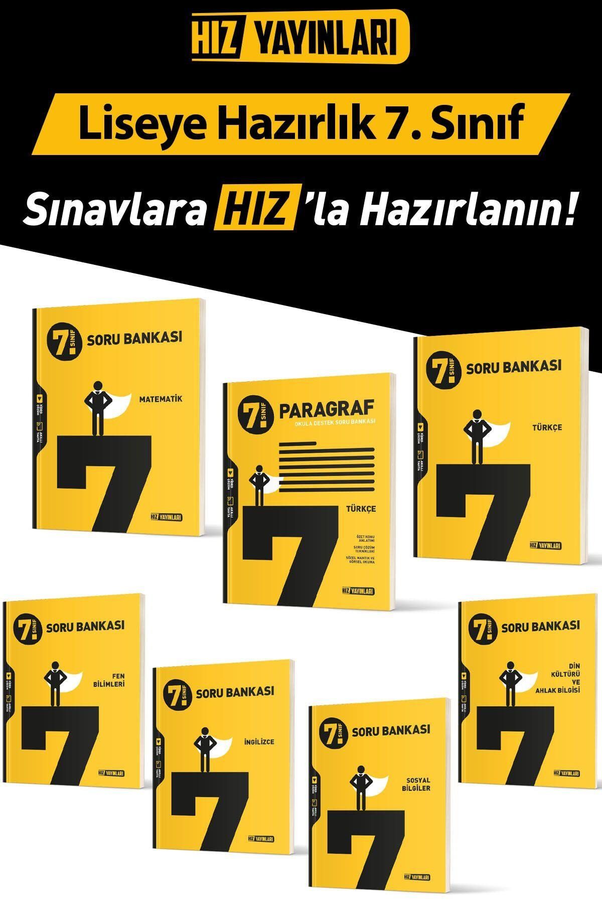 Hız Yayınları 7.Sınıf Tüm Dersler Soru Bankası Seti Güncel Baskı 7 kaynak
