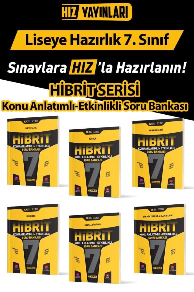 Hız Yayınları - 7. Sınıf Hibrit Konu Anlatımlı Etkinlikli Soru Bankası