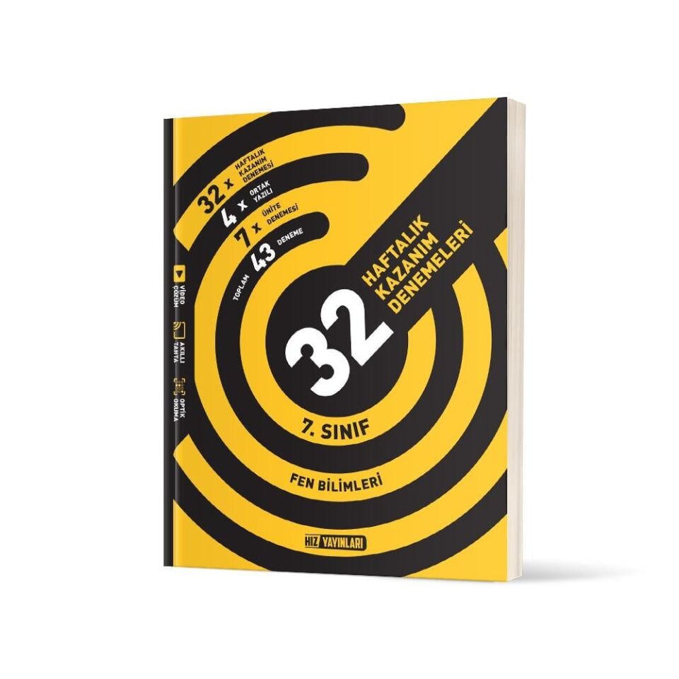 Hız Yayınları - 7.SINIF FEN BİLİMLERİ 32 HAFTALIK KAZANIM DENEMELERİ