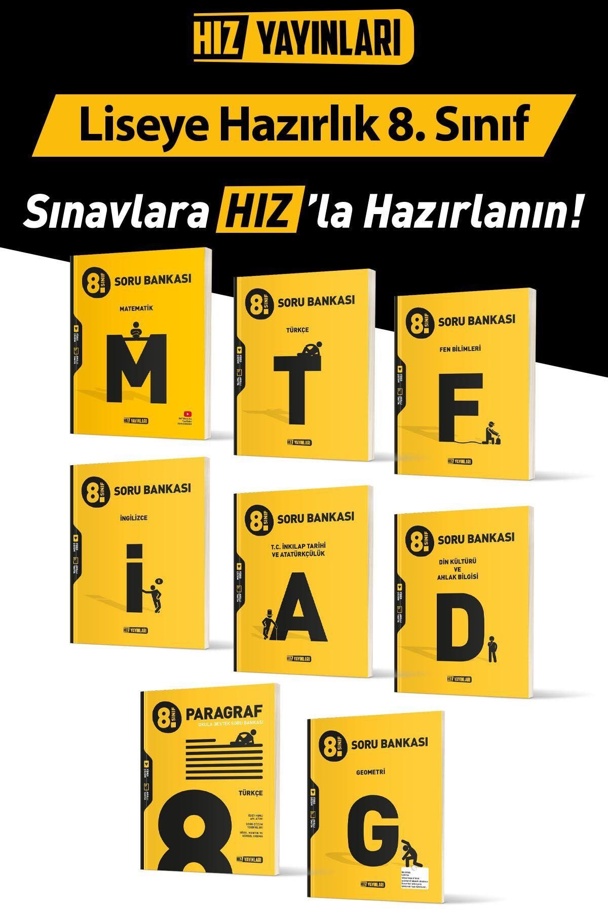 Hız Yayınları - 8. Sınıf TÜM DERSLER Soru Bankası Seti Toplam 8 Kaynak 25-26 Sezon Güncel Baskı
