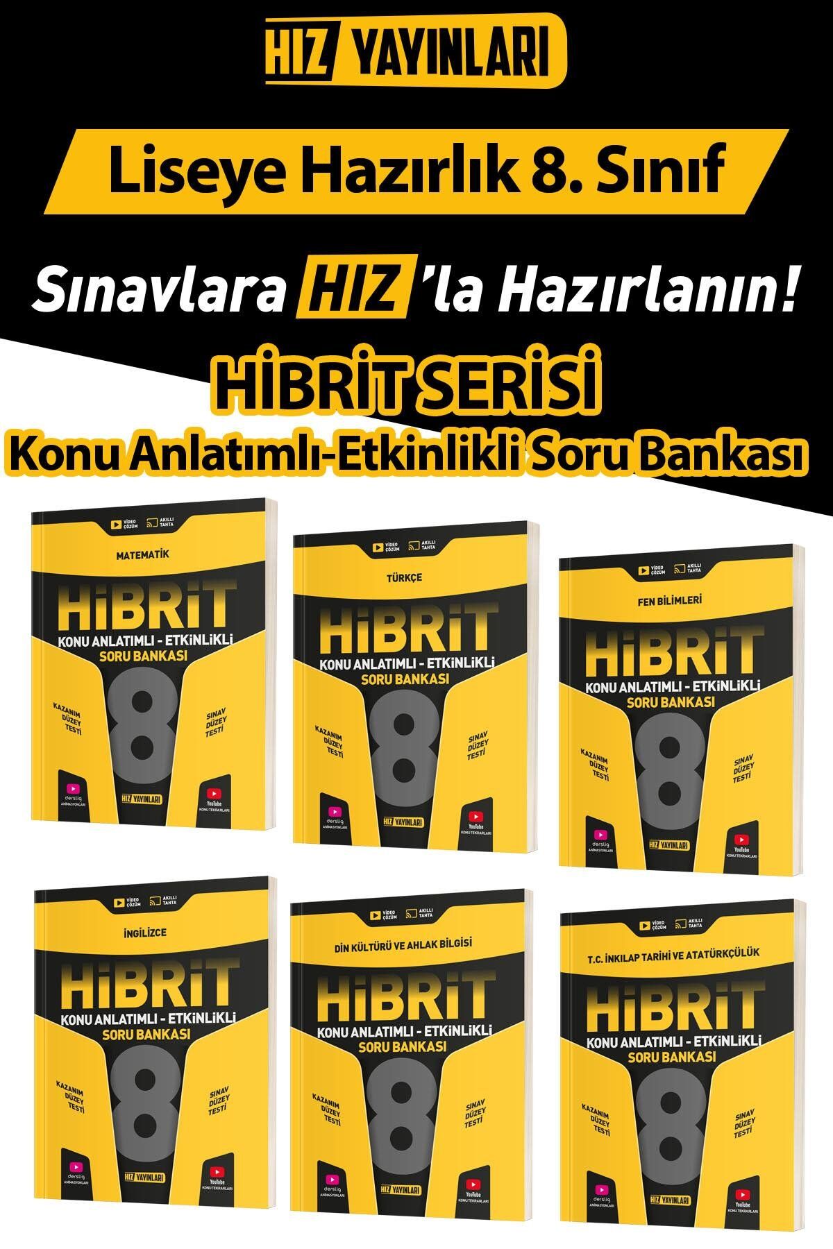 Hız Yayınları - 8. Sınıf Hibrit Konu Anlatımlı Etkinlikli Soru Bankası Seti