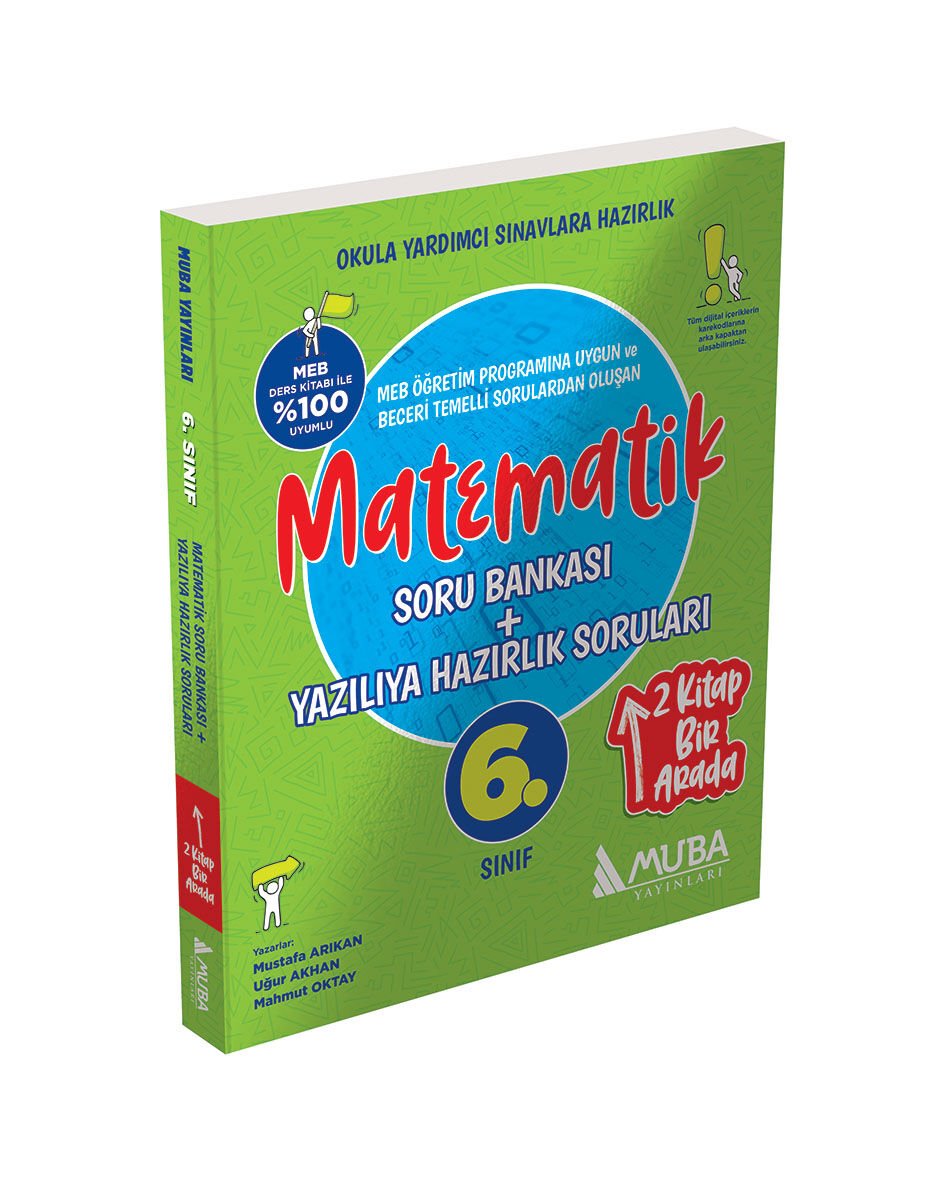 Muba Yayınları - 6. Sınıf Matematik Soru Bankası + Yazılıya Hazırlık Soruları 2'Si 1 Arada