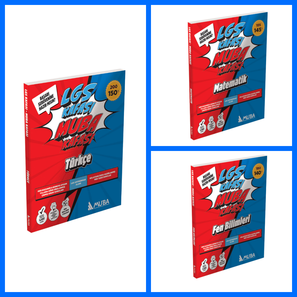 Muba Yayınları - 8. Sınıf MUBA KAFASI Türkçe - Matematik ve Fen Bilimleri Set Soru Bankası