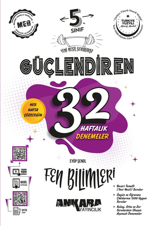 Ankara Yayıncılık - 5. Sınıf Güçlendiren 32 Haftalık Fen Bilimleri Kazanım Denemeleri