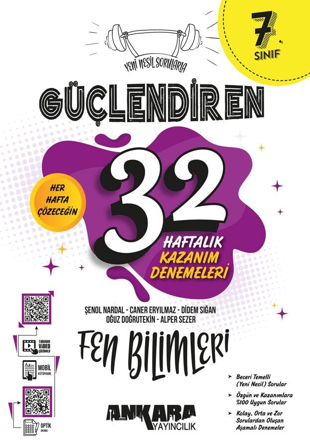 Ankara Yayıncılık - 7. Sınıf Güçlendiren 32 Haftalık Fen Bilimleri Kazanım Denemeleri