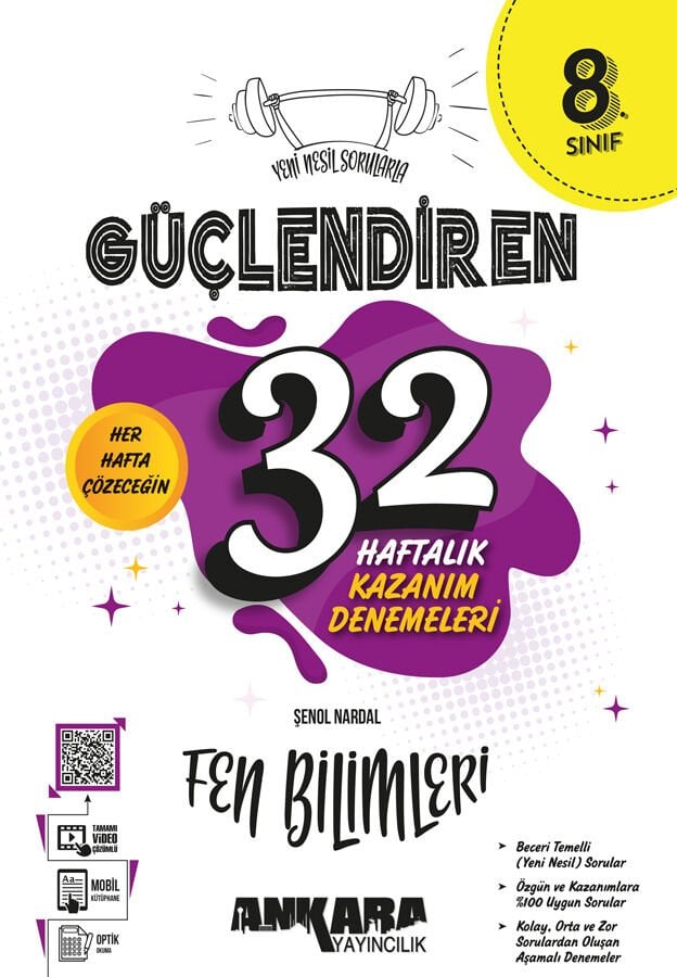 Ankara Yayıncılık - 8. Sınıf Güçlendiren 32 Haftalık Fen Bilimleri Kazanım Denemeleri