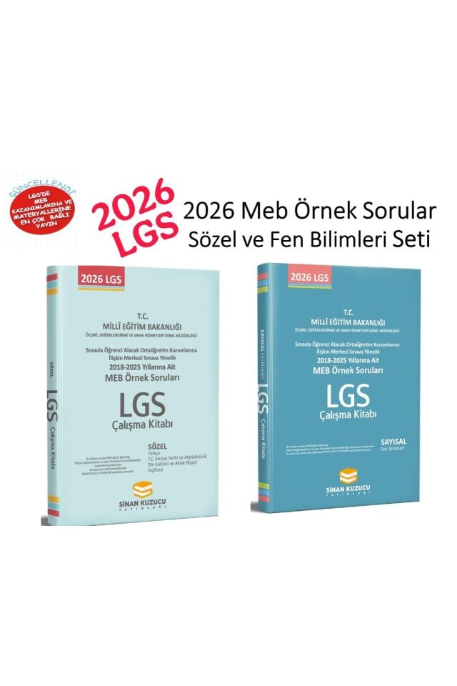 Sinan Kuzucu - MEB Örnek Soruları 2026 Çalışma Kitabı Sayısal Fen Bilimleri ve Sözel Set 2'li
